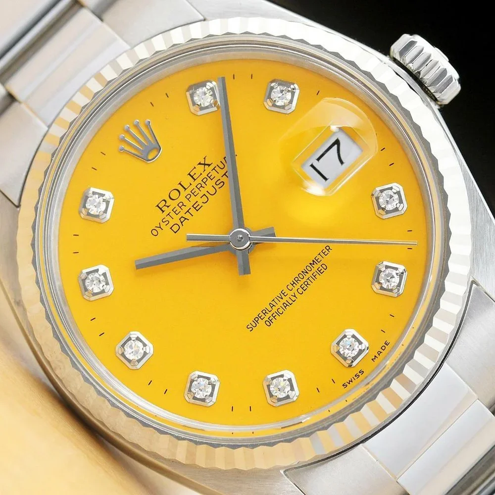 Sale! Rolex 36mm Yellow Dial Diamond Men's Watch